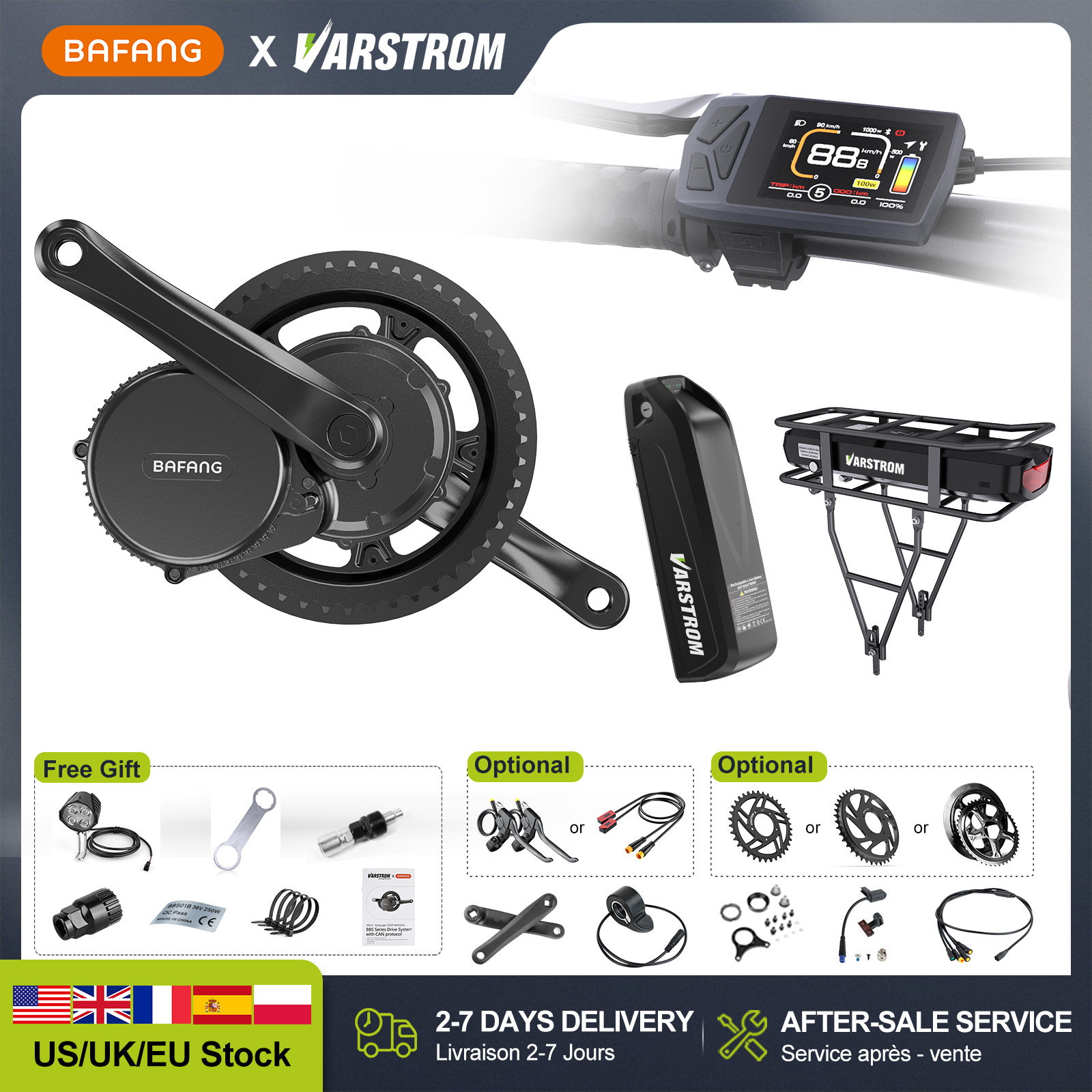 [US Direct] BAFANG 48V 500W750 - Side Hung Mid Drive Motor Kit recension och pris