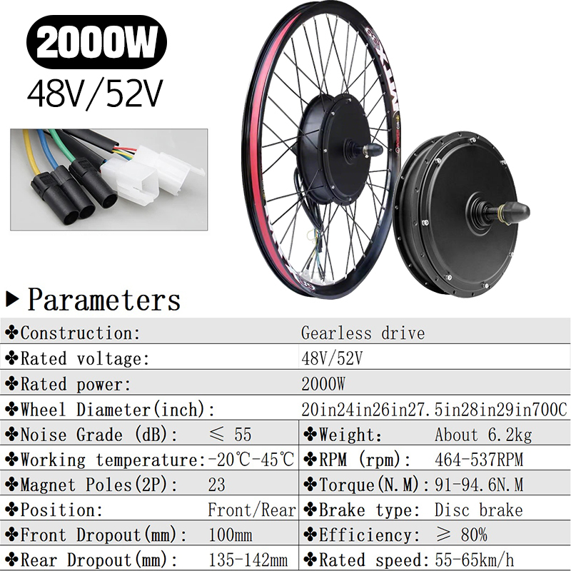 72V 5000W Ebike Kit with S966  - 5000W Hub Motor Kit 72V recension och pris
