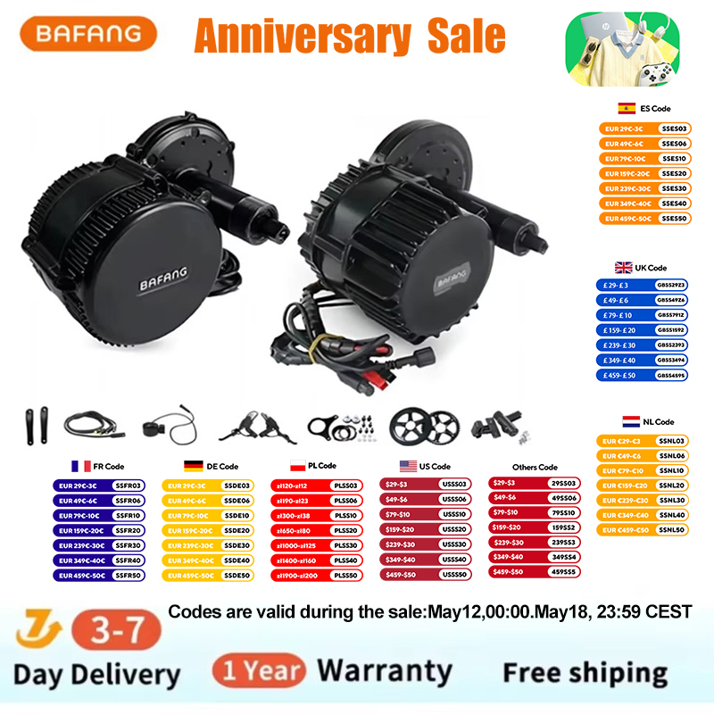 Bafang BBSHD 1000W  48V 68mm M - Side Hung Mid Drive Motor Kit recension och pris